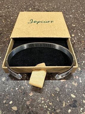 Jopcuff 'You're A Badass' Engraved Silver Cuff Bracelet
